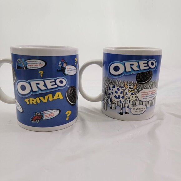 Oreo Nabisco Cookies Trivia & Oreo Moo More Milk Collectible Coffee Mug - Set of - Picture 1 of 16